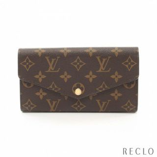 ルイヴィトン(LOUIS VUITTON)のポルトフォイユサラ モノグラム フューシャ 二つ折り長財布 PVC ブラウン ピンクパープル(財布)