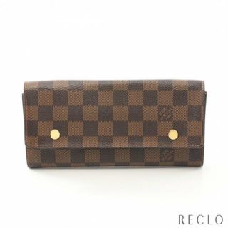 ルイヴィトン(LOUIS VUITTON)のポルトフォイユ ロン モデュラブル  ダミエエベヌ 二つ折り長財布 PVC レザー ブラウン(財布)