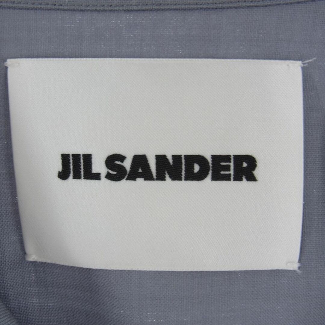 Jil Sander(ジルサンダー)のJIL SANDER ジルサンダー ステンカラーコート 19AW JSMP742432 国内正規品 比翼 ベルテッド フロントロゴ スタッフ ウール ステンカラーコート グレー系 39【美品】【中古】 メンズのジャケット/アウター(その他)の商品写真