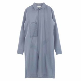 ジルサンダー(Jil Sander)のJIL SANDER ジルサンダー ステンカラーコート 19AW JSMP742432 国内正規品 比翼 ベルテッド フロントロゴ スタッフ ウール ステンカラーコート グレー系 39【美品】【中古】(その他)