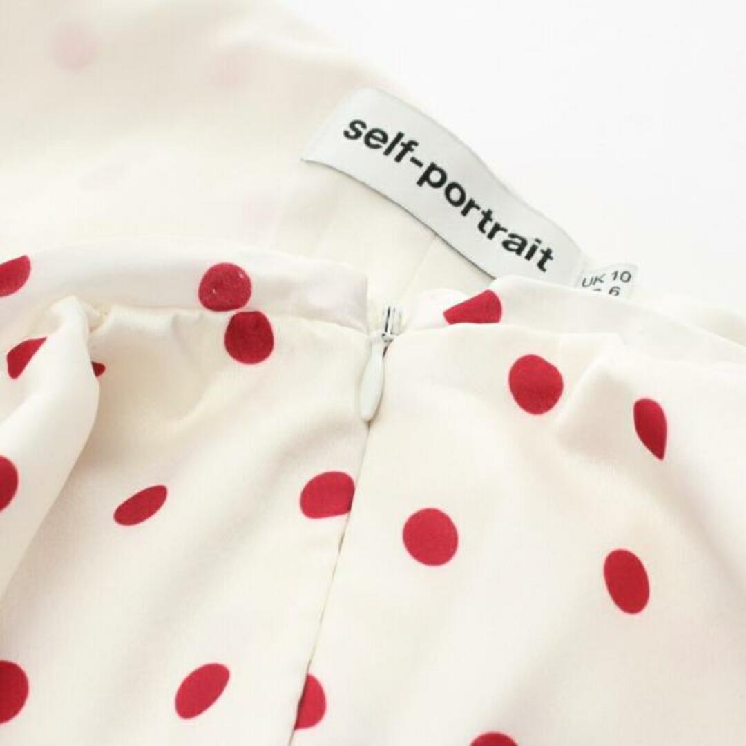 SELF PORTRAIT(セルフポートレイト)のPolka Dot One Shoulder Dress ワンピース ワンショルダー ドット ホワイト ピンクレッド フリル レース切替 レディースのワンピース(その他)の商品写真