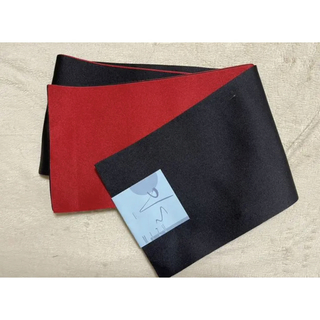【新品】ゆかた帯 浴衣帯 半幅帯 リバーシブル ポリエステル 黒 赤(浴衣帯)