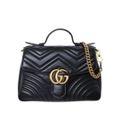 GUCCI GGマーモント スモール トップハンドル 2way レザー バッグ