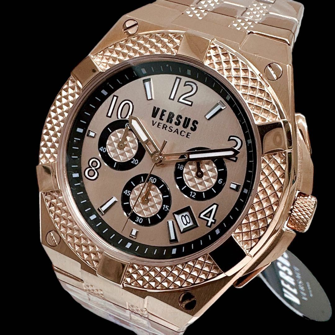 新品】ヴェルサスヴェルサーチ Versace メンズ腕時計 ローズゴールド-