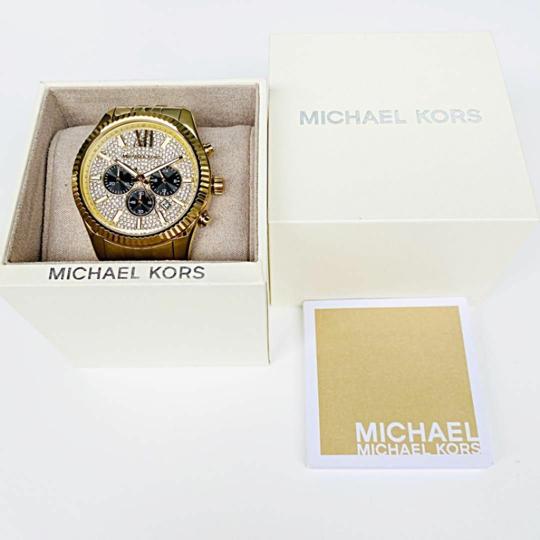 Michael Kors(マイケルコース)の【新品】マイケルコース 男性メンズ 腕時計 ゴールド クロノグラフ　男性用 メンズの時計(腕時計(アナログ))の商品写真