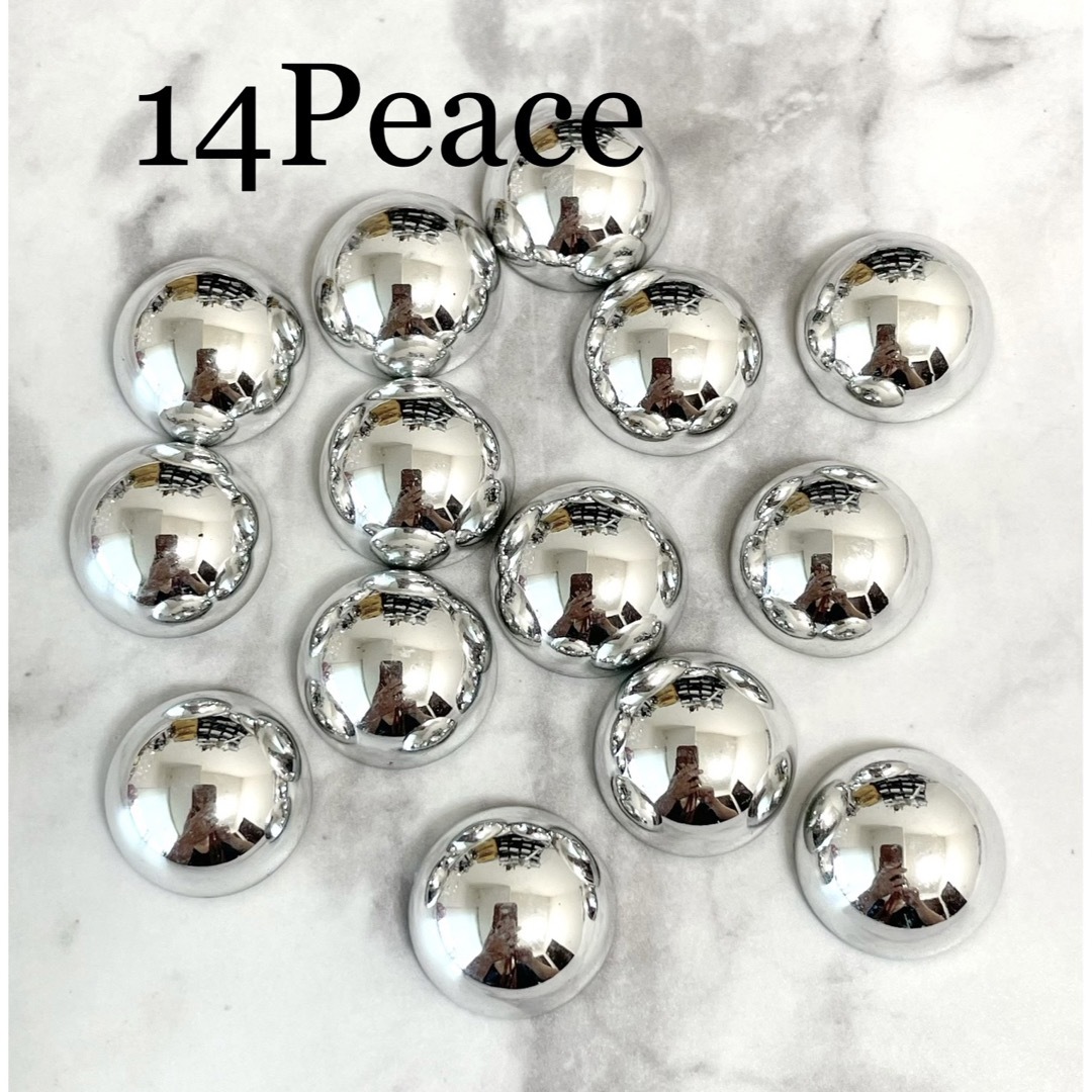 シルバーアクリルカボション14Peace ハンドメイドの素材/材料(各種パーツ)の商品写真