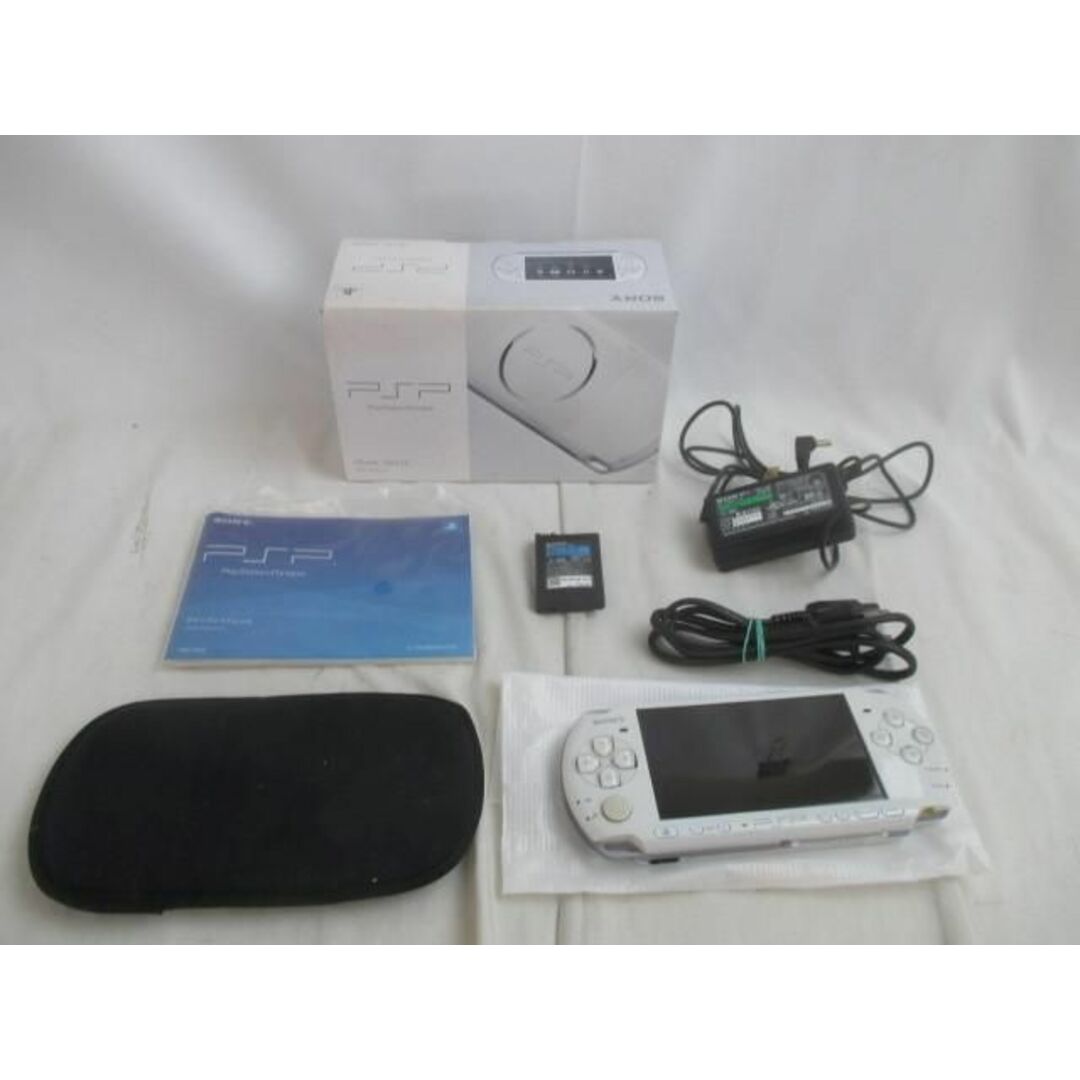 中古品 ゲーム PSP-3000 パールホワイト 本体 動作品 バッテリー無し メモリーカード・充電器付き