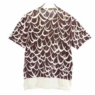 マルニ(Marni)のマルニ イタリア製 総柄 半袖 Tシャツ 44 ブラウン系 MARNI メンズ 【中古】  【230629】 メール便可(Tシャツ/カットソー(半袖/袖なし))