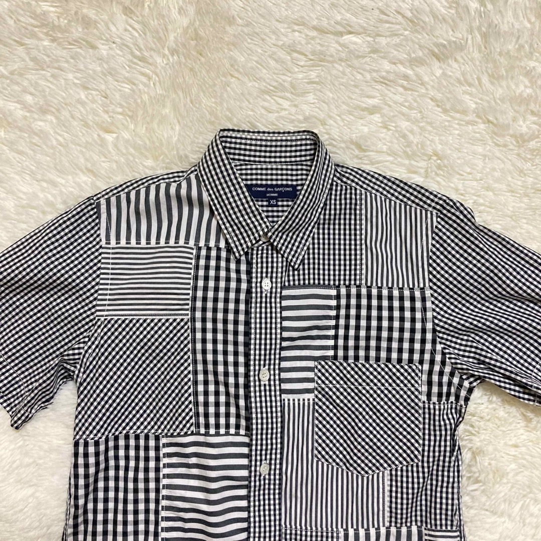 コムデギャルソンオム クレイジーパッチワークシャツ 美品 XS | www
