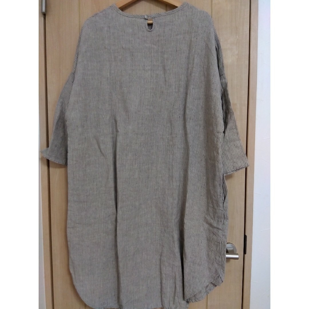 CHEER(チアー)のそら様専用cheer札幌 linen onepiece 麻色 Mサイズ 未使用品 レディースのワンピース(ひざ丈ワンピース)の商品写真