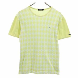 バーバリーブラックレーベル(BURBERRY BLACK LABEL)のバーバリーブラックレーベル 日本製 三陽商会 アーガイル 半袖 Tシャツ 2 イエロー系 BURBERRY BLACK LABEL ロゴ メンズ 【中古】  【230629】 メール便可(Tシャツ/カットソー(半袖/袖なし))