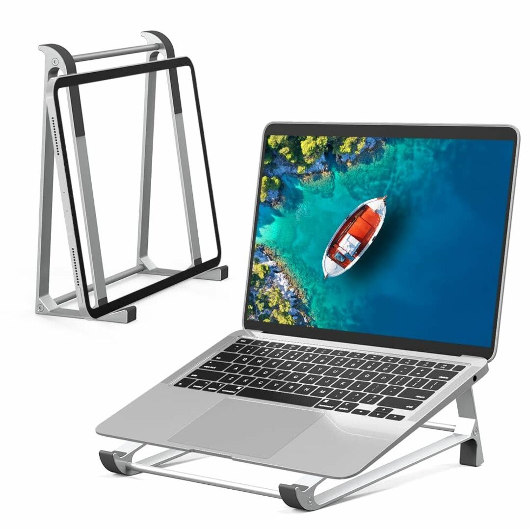 【全品送料無料】 ノートパソコンスタンド 滑り止め 航空用アルミ合金PCスタンド 折りたたみ式