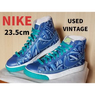 ナイキ(NIKE)のNIKE　23.5cm　 Blazer High　ブレザーハイ　ブルー(スニーカー)