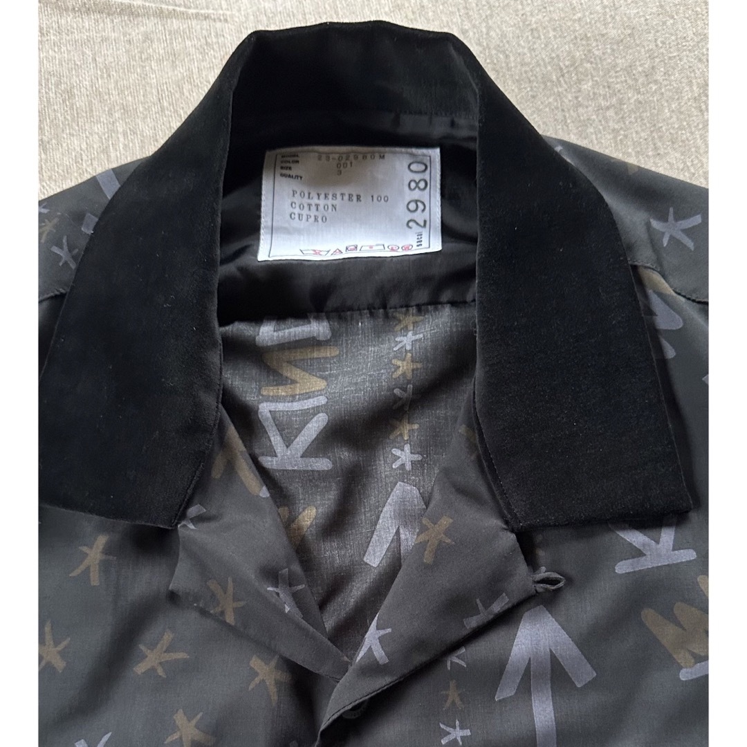 黒3新品 sacai サカイ メンズ Eric Haze バンダナ 半袖 シャツ