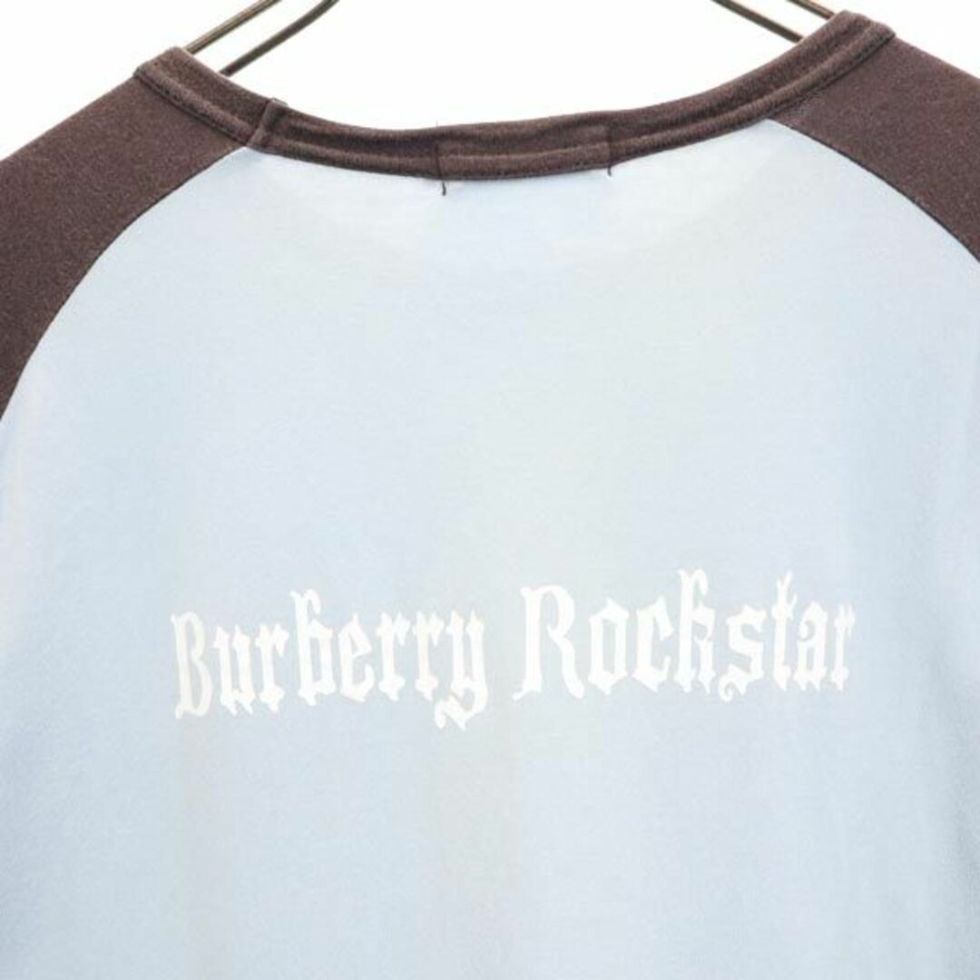 BURBERRY BLACK LABEL(バーバリーブラックレーベル)のバーバリーブラックレーベル ラグラン 半袖 Tシャツ 3 水色×茶 BURBERRY BLACK LABEL 三陽商会 日本製 メンズ 【中古】  【230610】 メール便可 メンズのトップス(Tシャツ/カットソー(半袖/袖なし))の商品写真