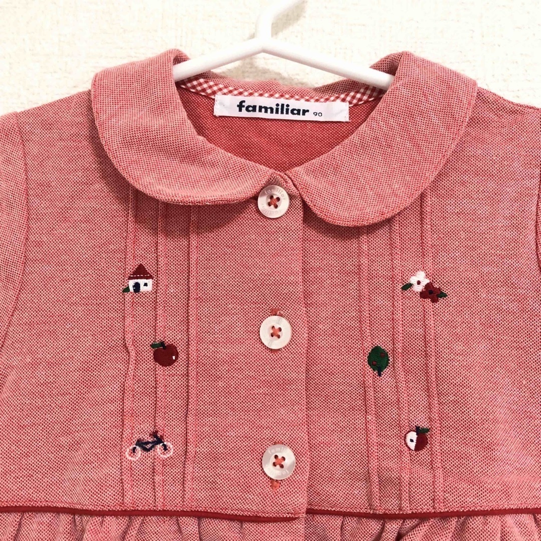 familiar - 【美品】familiar ファミリア 赤 夏 メッシュ 半袖