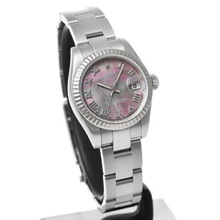 ロレックス デイトジャスト レディース時計 シェル Datejust Ladies 179174NR(Z) 箱 保証書 修理書 K18WG/SS レディース時計 仕上げ済 2006年 美品