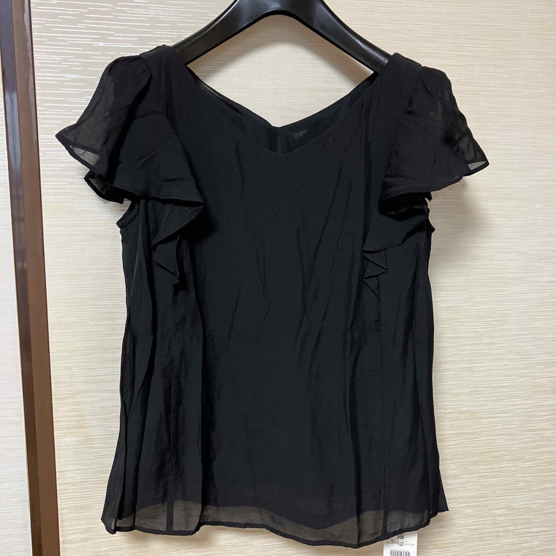 PROPORTION BODY DRESSING(プロポーションボディドレッシング)のプロポーションドレッシング　レディース　半袖ブラウス　ブラック　M 後ろリボン レディースのトップス(シャツ/ブラウス(半袖/袖なし))の商品写真