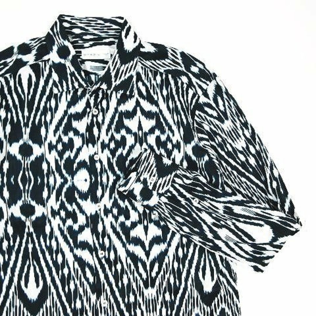 スーツ特別割引クーポン 美品 17SS エトロ ETRO 総柄 ジオメトリック柄 シャツ 長袖 41 トップス