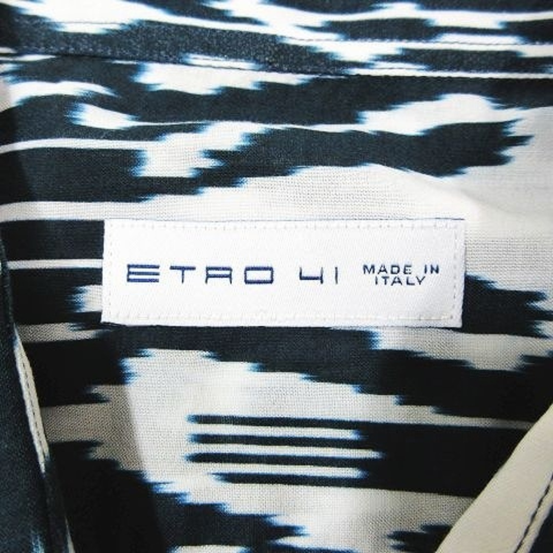 美品 17SS エトロ ETRO 総柄 ジオメトリック柄 シャツ 長袖 41