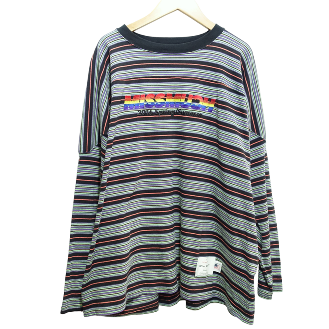 DAIRIKU MISSMUCH Border Football Tee - Tシャツ/カットソー(七分/長袖)