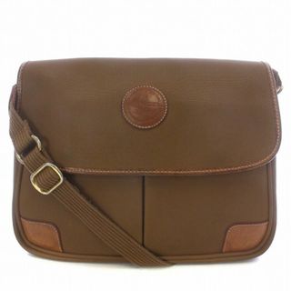 ランセル(LANCEL)のLANCEL ショルダーバッグ キャンバス レザー マグネット ロゴ 茶色(ショルダーバッグ)