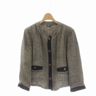 エトロ(ETRO)のエトロ コットンジャガードノーカラージャケット 薄手 42 ベージュ 茶色(その他)