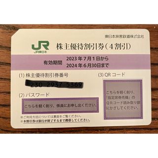 ジェイアール(JR)のJR東日本　株主優待割引券　1枚(鉄道乗車券)