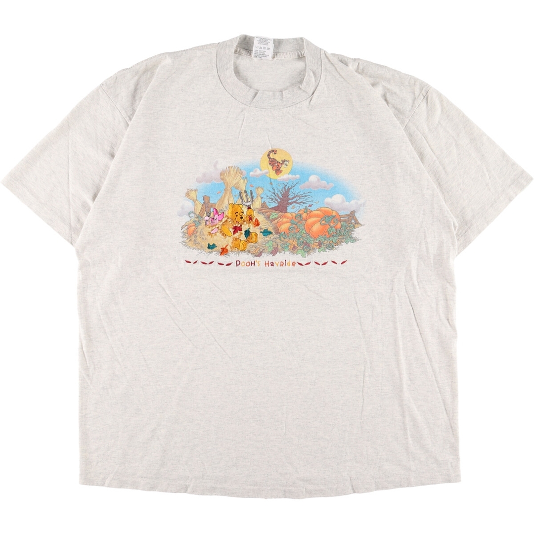 90年代 THE DISNEY CATALOG WINNIE THE POOH くまのプーさん キャラクター刺繍Tシャツ USA製 メンズXXL ヴィンテージ /eaa347539