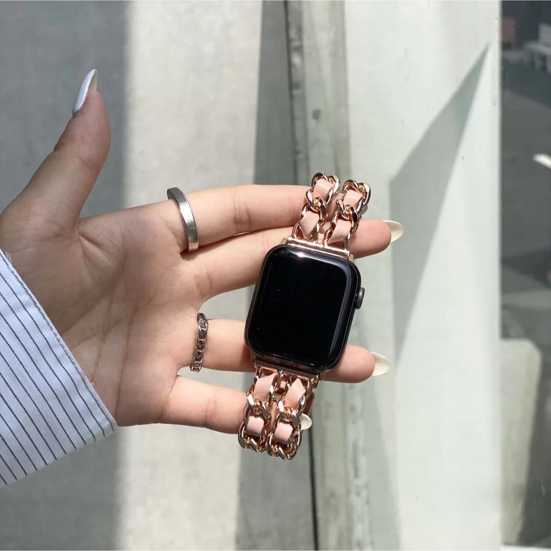 Apple Watch アップル チェーンバンド ピンクゴールド 45mm