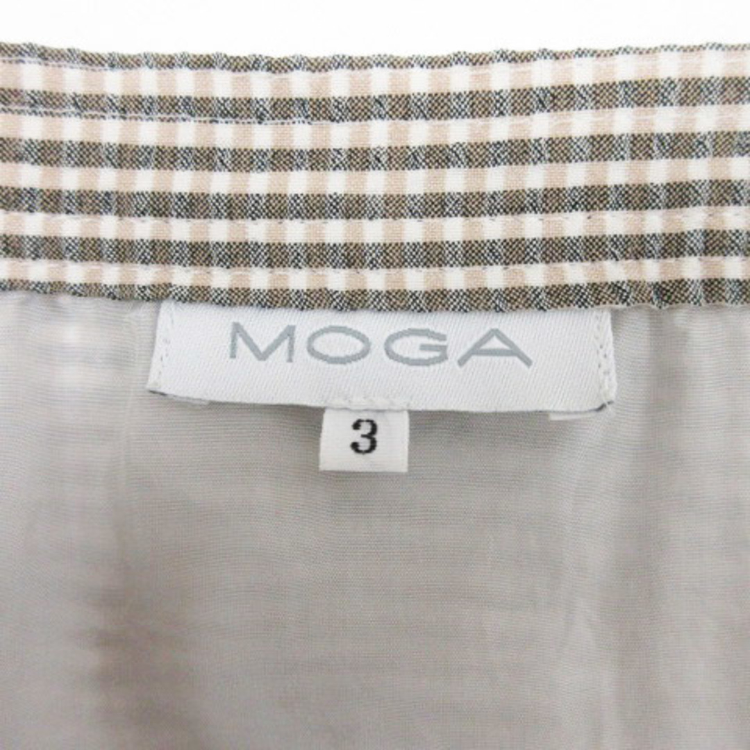 MOGA(モガ)のモガ MOGA フリル チェック スカート 3 グレージュ系 230626E レディースのスカート(その他)の商品写真