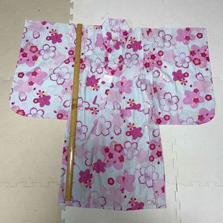 浴衣　100サイズ　女の子　桜　水色(甚平/浴衣)