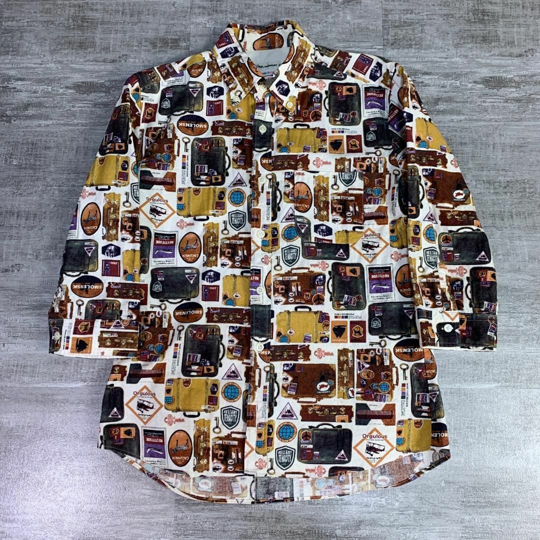 トリプロ / ターコイズ ＧＴ ビンテージ 日本製 総柄 七分袖シャツ