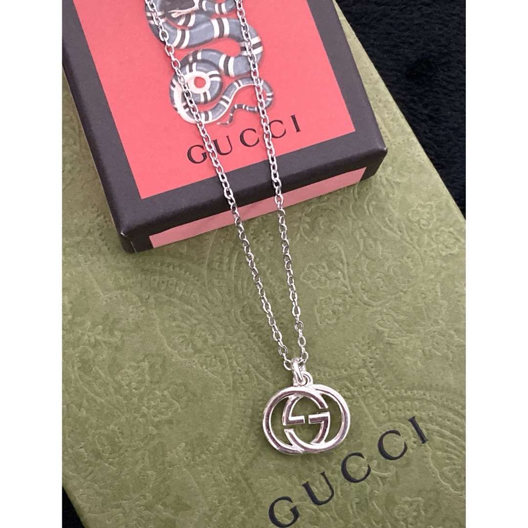 美品》GUCCI ネックレス インターロッキング GGロゴ チェーン-