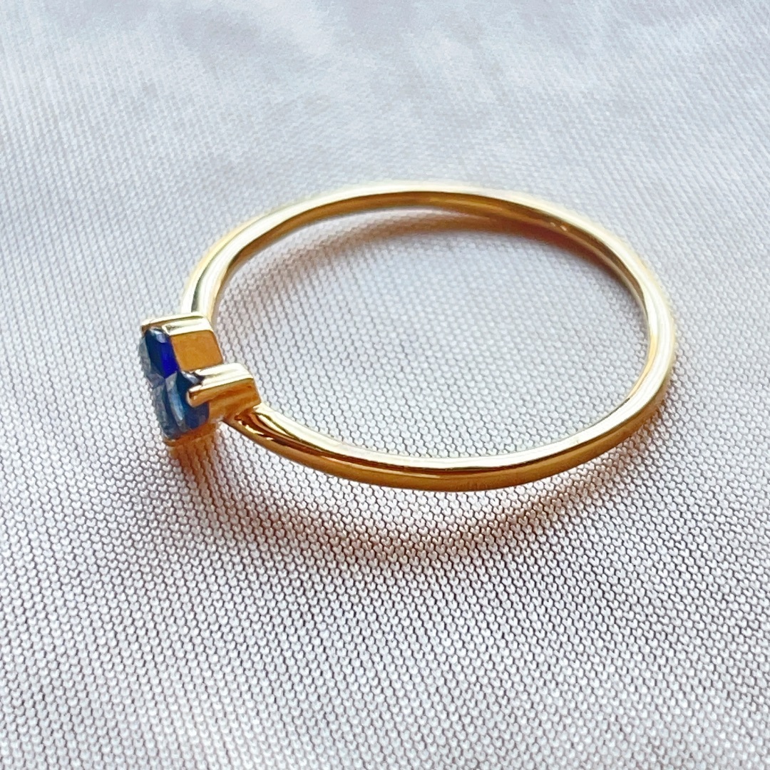 【大特価】K18 ハートサファイアリング 12号 レディースのアクセサリー(リング(指輪))の商品写真