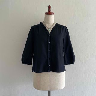 マーガレットハウエル(MARGARET HOWELL)の美品 MHL マーガレットハウエル コットンシルク Vネックブラウス(シャツ/ブラウス(長袖/七分))