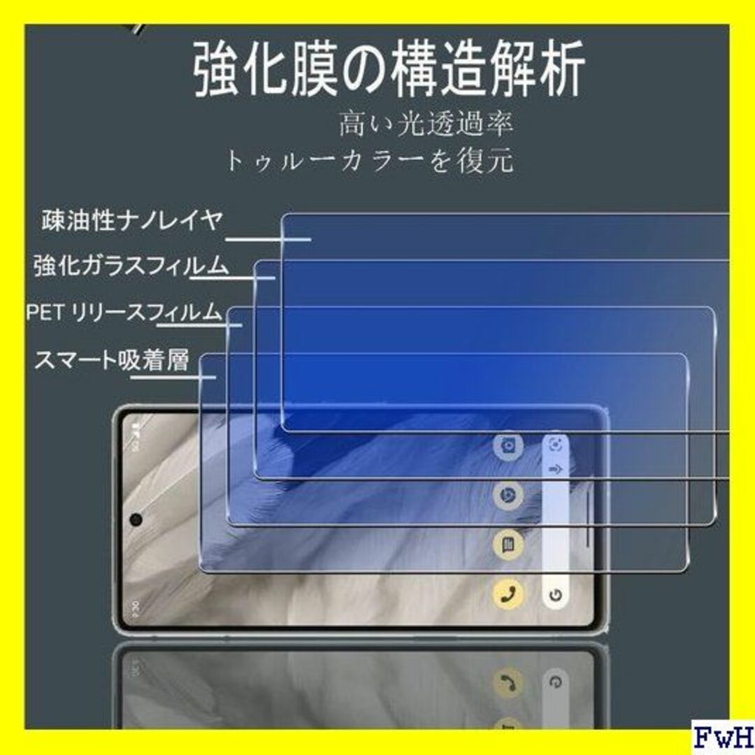 ２ Qrivp ガラスフィルム Google Pixel 付け 簡単 1062 スマホ/家電/カメラのスマホアクセサリー(モバイルケース/カバー)の商品写真