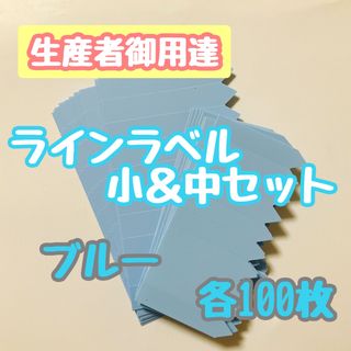 ラインラベル 小 中 青セット 各100枚 園芸ラベル カラーラベル 多肉植物(プランター)