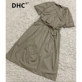 ディーエイチシー(DHC)のDHC ワンピース リボン紐付き Lサイズ 光沢感(ロングワンピース/マキシワンピース)