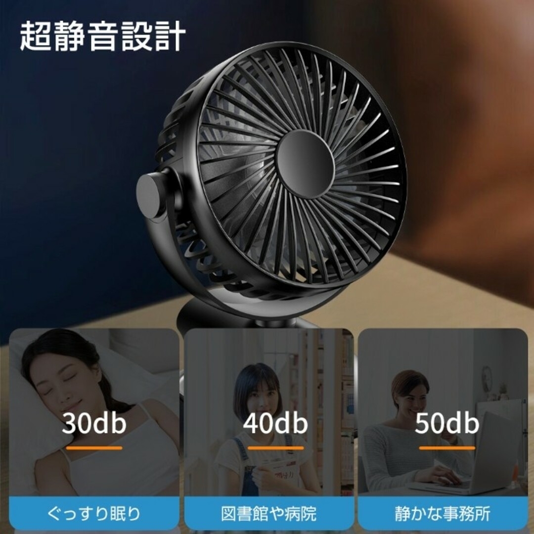 ❤️1点限定❤️ 卓上扇風機 超強風 静音 強力 4段階送風モード クリップ 4