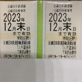 近鉄株主優待乗車券　2枚(鉄道乗車券)