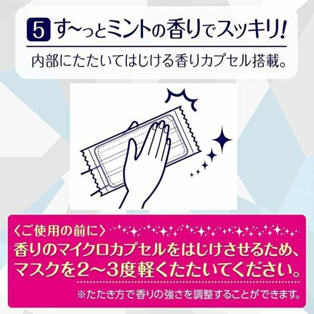 Unicharm(ユニチャーム)のユニチャーム【超快適マスク】涼感マイナス２℃用 ふつう 36枚（6枚入×6袋） インテリア/住まい/日用品の日用品/生活雑貨/旅行(日用品/生活雑貨)の商品写真