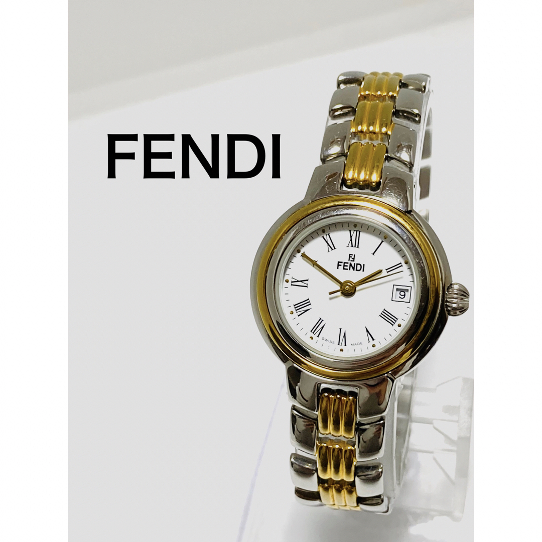 美品！　FENDI フェンディ　電池新品　レディース腕時計　コンビカラー