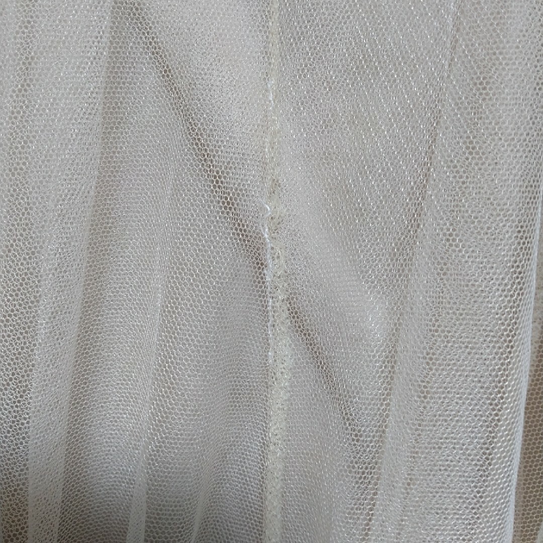【難あり】オーガンジー　ベージュ　ロングスカート　Mサイズ レディースのスカート(ロングスカート)の商品写真
