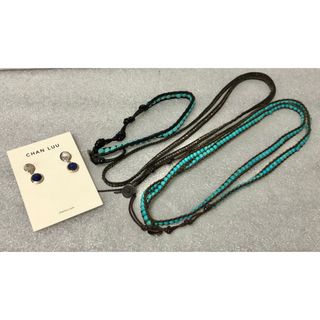 専用 CHAN LUU チャンルー ブラックレザーコードビジューネックレス