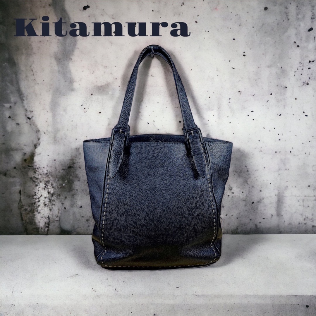 良品◎ キタムラ Kitamura トートバッグ 本革 黒 大 - トートバッグ