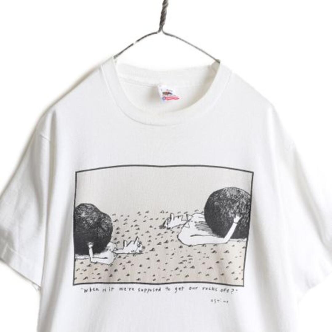 90s スタイン アート イラスト プリント Tシャツ L 当時物 Stine