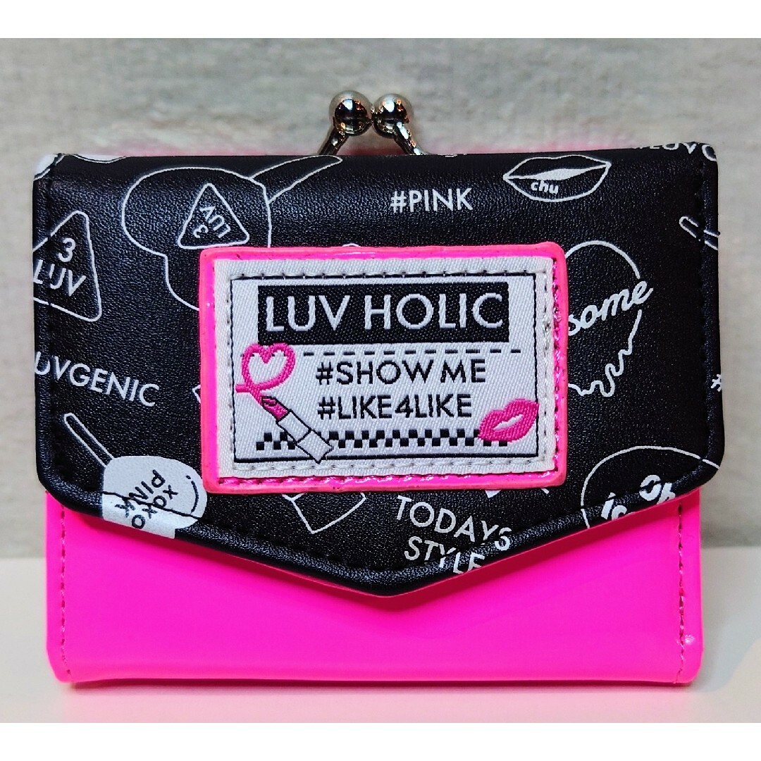 チープ 三つ折☆がま口財布☆LUV HOLIC☆レディース財布☆可愛い☆お財布デビュー♪