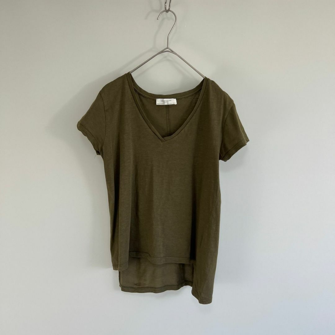 ZARA(ザラ)のザラ 半袖 Tシャツ Vネック オーガニック コットン 無地 レディースのトップス(Tシャツ(半袖/袖なし))の商品写真