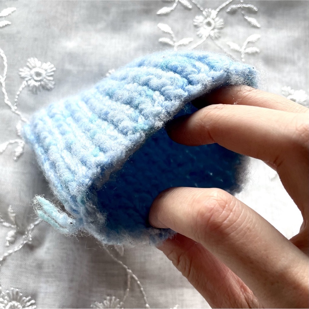 ☆皿洗い編みタオル 食器洗い 水色 ハンドメイド 編み物の通販 by a.｜ラクマ